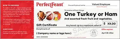 Perfect Feast Gift Certificate Turkey Ham