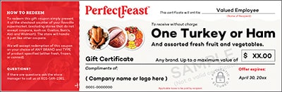 Perfect Feast Gift Certificate Turkey Ham